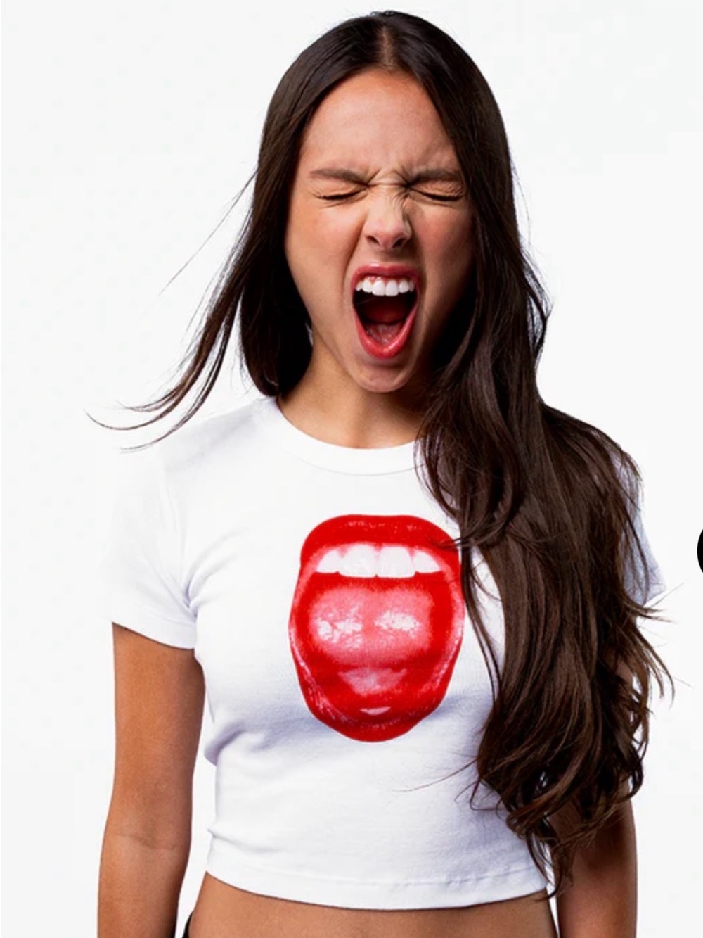 Olivia Rodrigo Red Lips Graphic Crop Tee